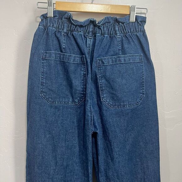 Gap Jeans Womens 6T Blue Denim Paperbag Regular Fit Elastic Waist Pull On - Picture 5 of 7